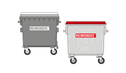 Umleerbehälter auf Rollen